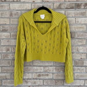 Find Me Now Cropped Green Sweater